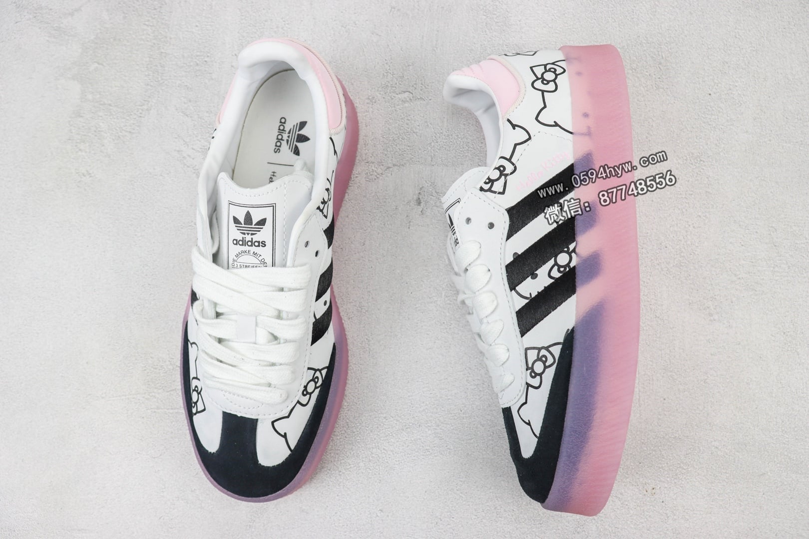 KITH x Clarks x Adidasidas Originals 8th Street Samba 桑巴 hello Kitty 凯蒂猫桑巴训练鞋 货号：IG4450