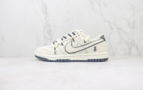 LV x Nike SB Dunk Low 绑带解构低帮休闲板鞋 灰色 货号：FC1688-136