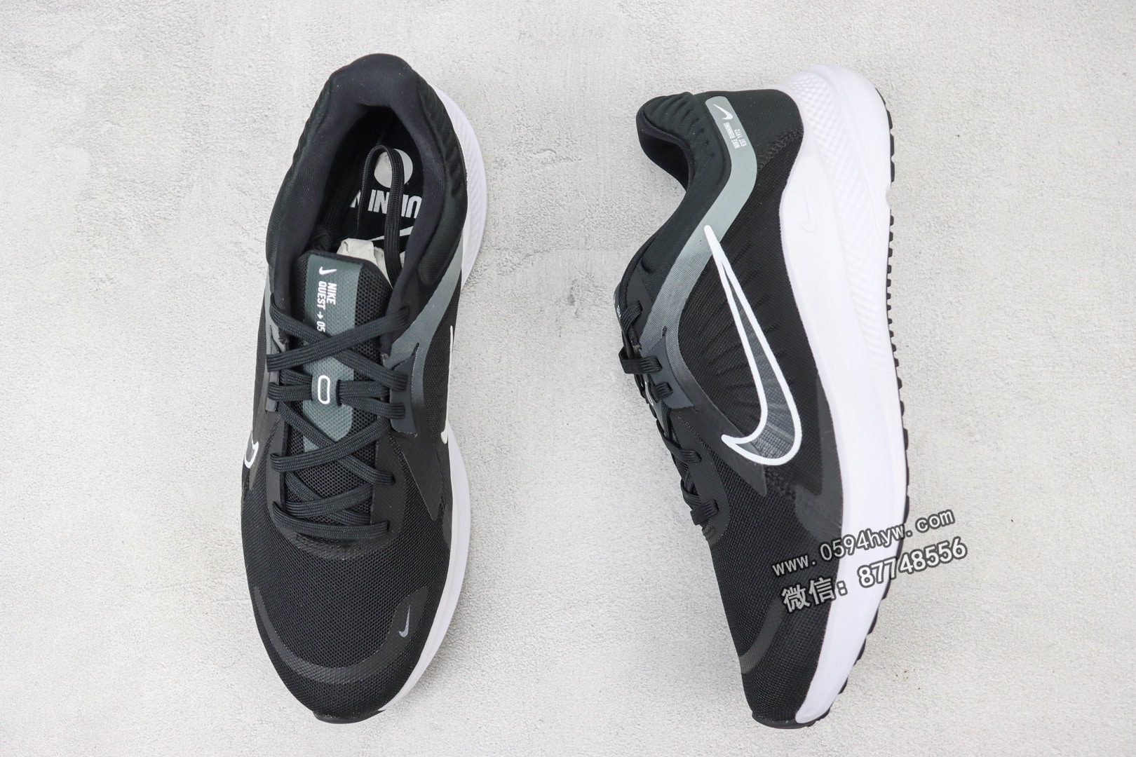 Nike QUEST 5 登月极致5代 耐克透气轻盈缓震跑步鞋 黑灰 货号: DD0204-001