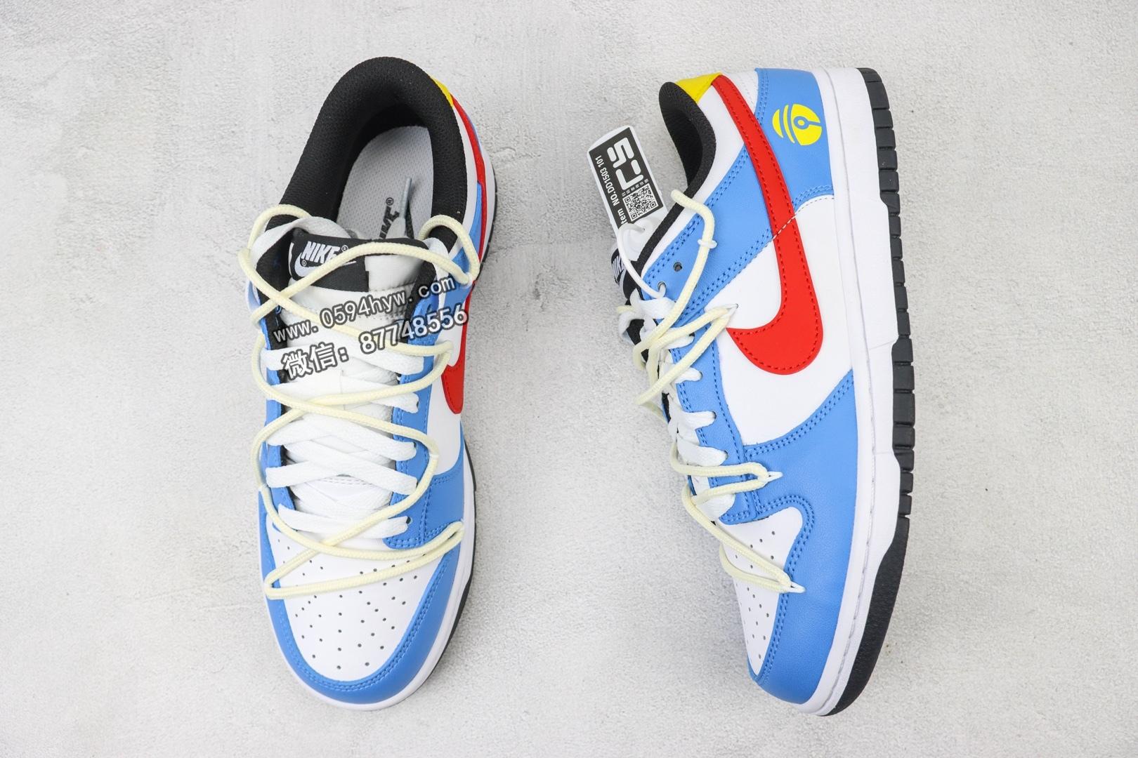 CS DU Nike 定制绑带 解构 哆啦A梦 白蓝红 小叮当 货号：DD1503-101Nike SB DuNike Low 全网独家正确版本无原鞋不开发 始终坚持对品质、细节 完美复刻货号：DD1503-101 编码：DWI1K