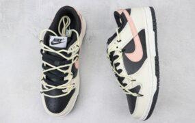 DUNike 绑带 解构 情人节 白黑粉 货号：FD1232-001
Nike SB DuNike Low 低帮休闲板鞋