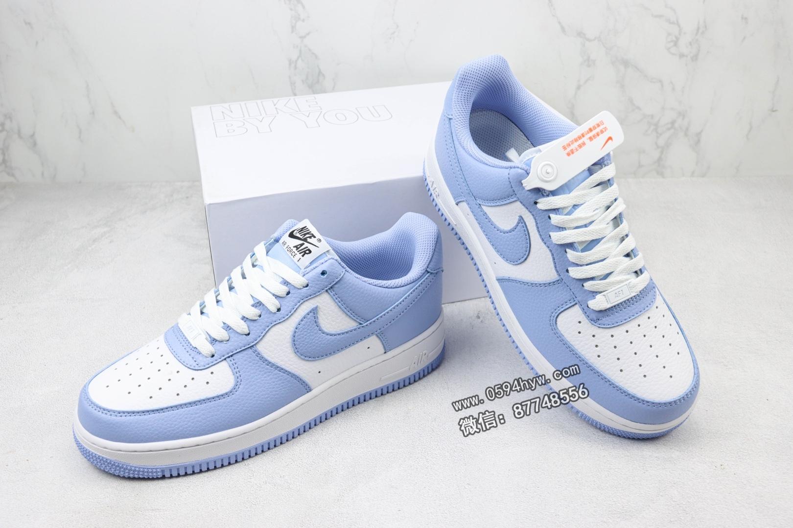 空军一号, 板鞋, Nike Air Force 1 Low, Nike Air Force 1, Nike Air, NIKE, Air Force 1 Low, Air Force 1 - Nike Air Force 1 Low "By You" 定制配色 空军一号低帮运动休闲板鞋 白蓝 鞋子货号：CW2288-111 编码：AWR1F