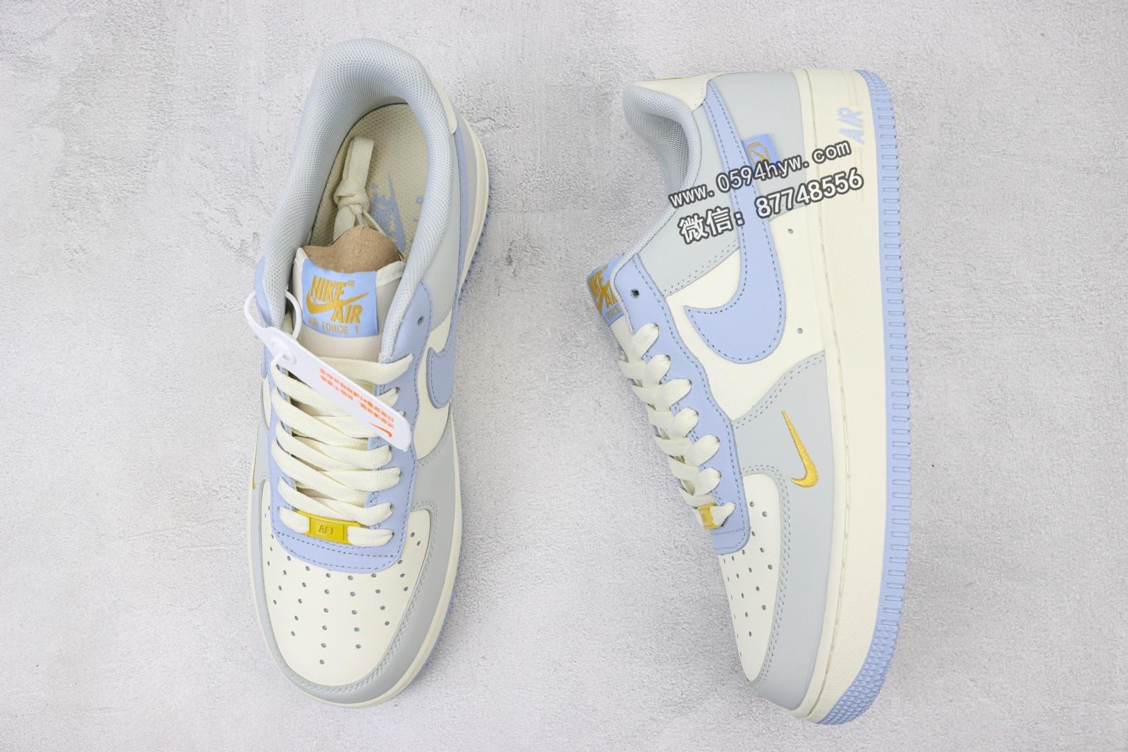 品牌：Nike
系列：Air Force 1
鞋子类型：低帮运动休闲板鞋
颜色：灰白紫
货号：DB3301-117