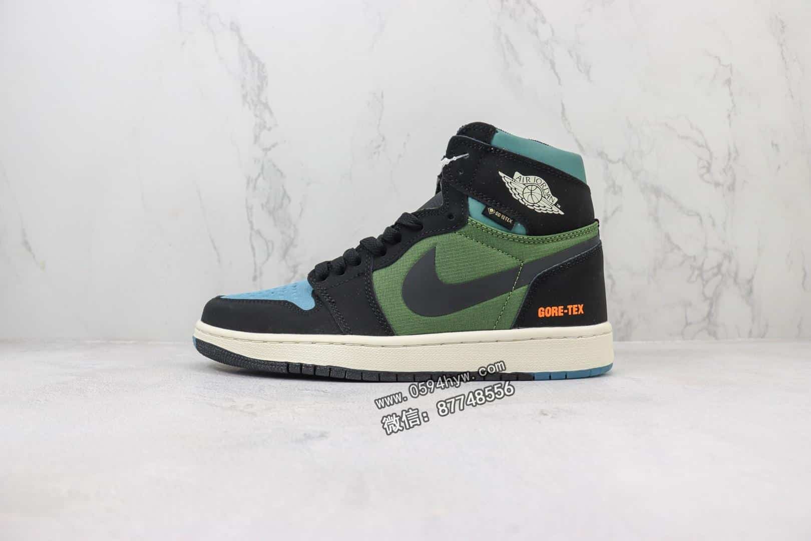 联名, 篮球鞋, Jordan, HIGH, GORE-TEX, Aj1, AJ, Air Jordan - Air Jordan AJ1 Retro High 篮球鞋 黑蓝绿 GORE-TEX联名 货号：DB2889 003