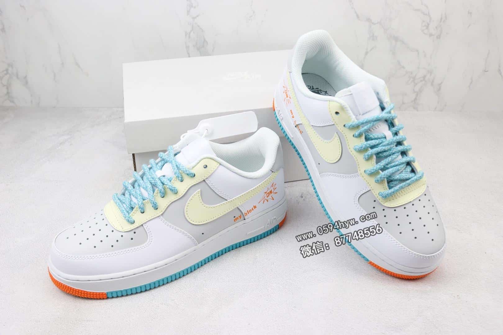 空军一号, 板鞋, Nike Air Force 1 Low, Nike Air Force 1, Nike Air, NIKE, Air Force 1 Low, Air Force 1 - 空军 白灰蓝 英文印花 Nike Air Force 1 Low 空军一号低帮运动休闲板鞋