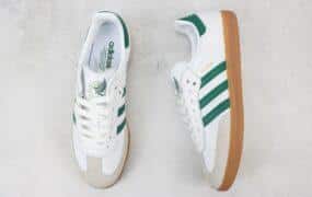 Adidasidas Originals Samba Vegan OG 桑巴舞系列 白绿 鞋子 HQ7036货号
