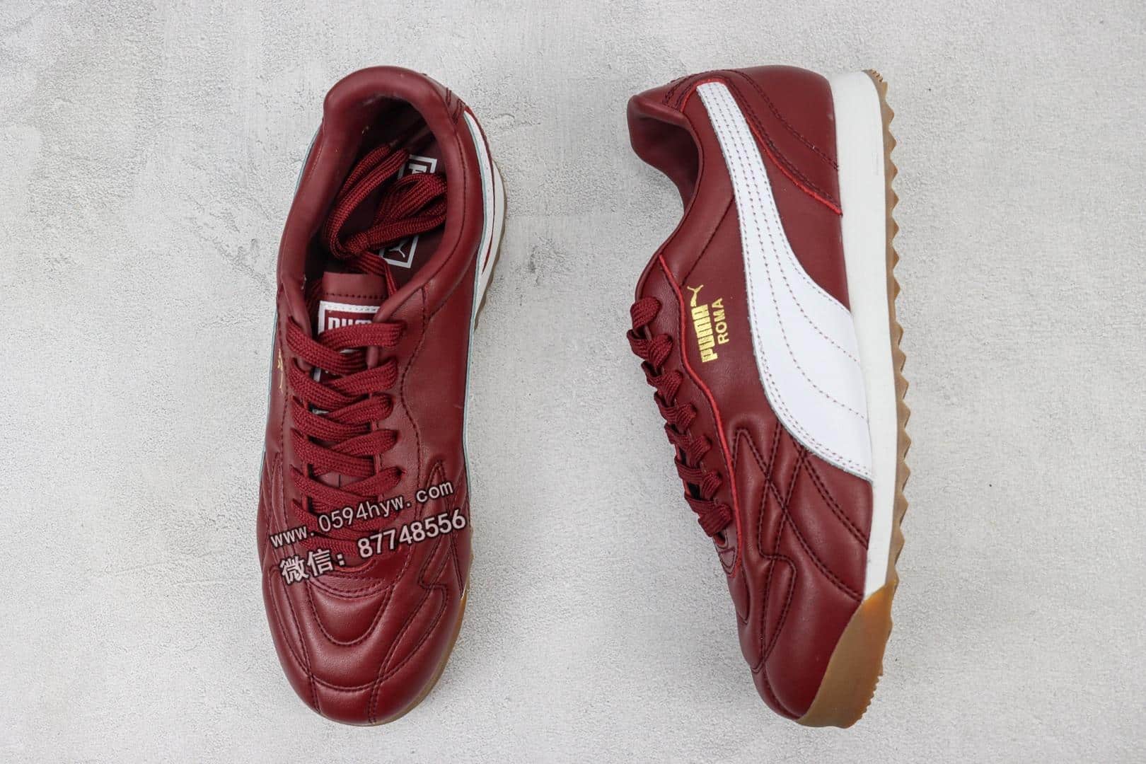 彪马 Puma Roma Anniversario 运动鞋 酒红色 货号：366673-02