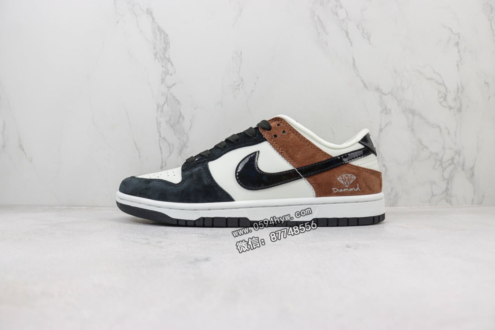 联名, 板鞋, 休闲板鞋, Nike SB, NIKE, 07 - 品牌：DUNike系列：钻石联名鞋子类型：低帮休闲板鞋颜色：白黑棕货号：FC1688-125