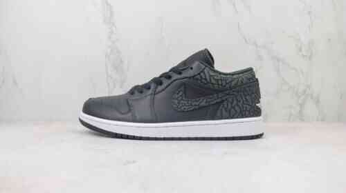 Air Jordan AJ1 Low 爆裂纹 大象 黑绿 货号：FB9970-001