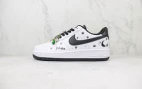 定制配色 Air Force 1 Low 空军板鞋 熊猫 灰色 货号：DV1331-100