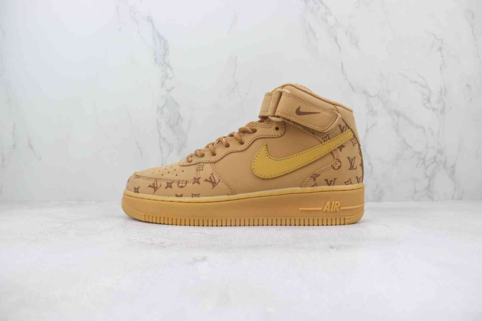 LV x Air Force 1 Mid 空军 中帮 篮球鞋 紫色 货号：DV9988-500