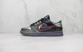 Nike Dunk Low ‘Hyperflat’ 皮面 镭射黑 货号：FV3617-001