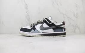 NIKE SB Dunk Low 绑带解构 鞋子类型 黑灰 货号：DV0827-100