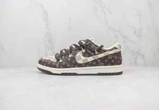 Nike SB Dunk Low 绑带解构 LV 高帮篮球鞋 黑色 货号：FC1688-156