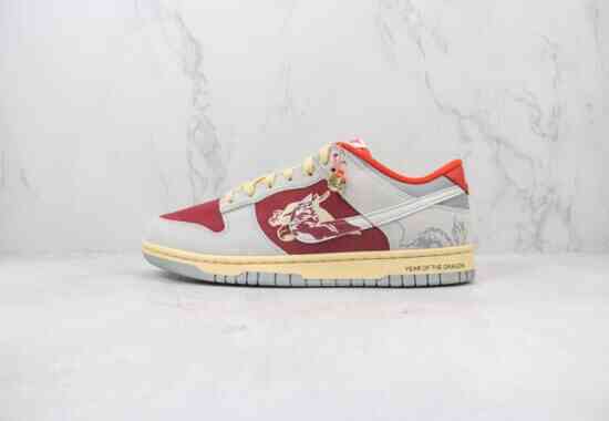 Nike SB Dunk Low 龙年特殊鞋盒 私人订单 全码入库 灰红色货号：FJ5429-133