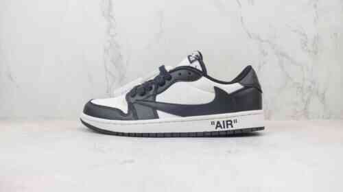 OW联名 OFF WHITE x Travis Scott x Nike Air Jordan AJ1 Low 乔1低帮篮球鞋 黑白