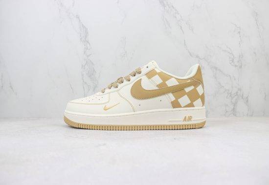 Air Force 1 Low 空军 低帮 棋盘格 双勾 白棕色 货号：GZ5688-099