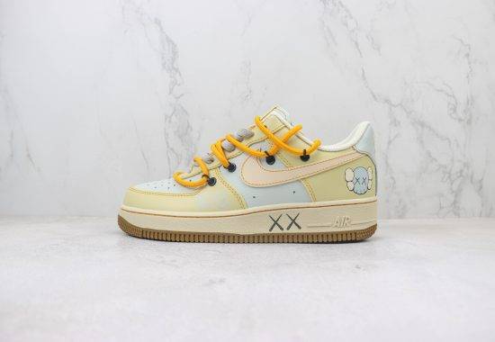 Air Force 1 Low x KAWS 涂鸦 绑带解构 空军 低帮 灰黄 KS6869-111