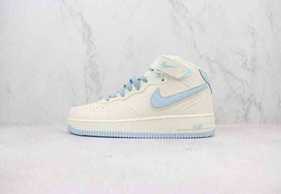 Air Force 1 Mid 空军 中帮 米蓝 3M反光 货号：SH0235-555