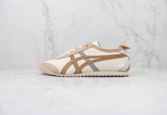 鬼冢虎 亚瑟士 皮面 Asics Onitsuka Tiger MEXICO 66 经典复古经典百搭板鞋休闲运动鞋慢跑鞋 灰色 货号：AWW1S