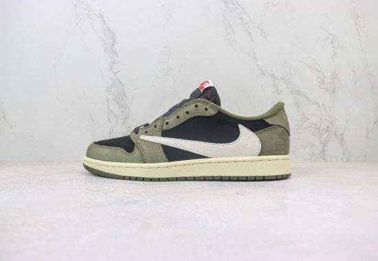 GX外贸纯原 最大48.5 含45.5 Air Jordan AJ1 Low x Fragment x Travis Scott TS联名 橄榄绿 DM7866 002