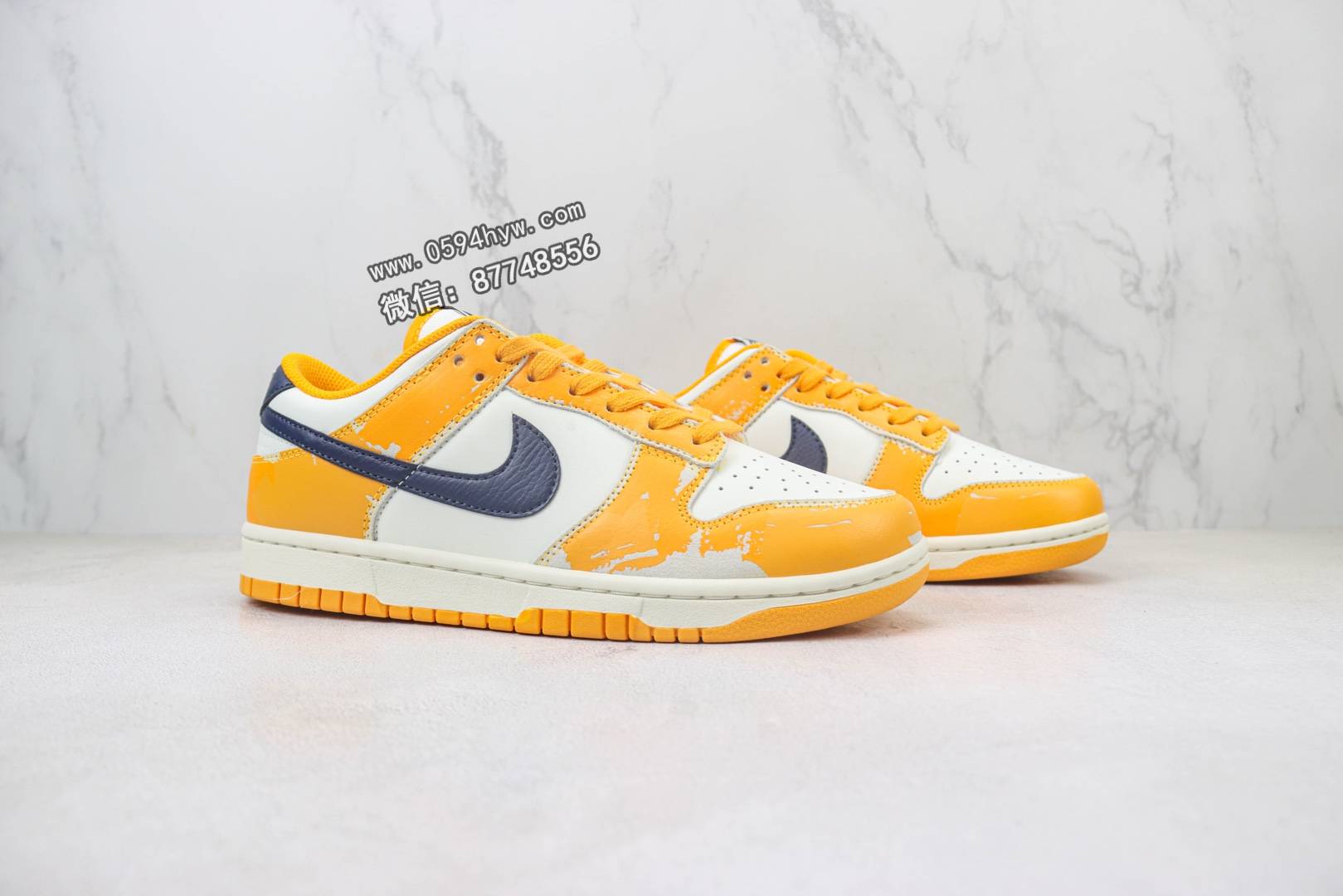做旧, OW, Nike Dunk Low, Nike Dunk, NIKE, Dunk Low, Dunk - Nike Dunk Low Wear and Tear 刷漆 做旧 复古 白橙 深蓝勾 FN3418-100