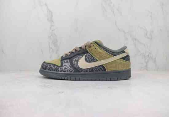 Nike DUNK SB Low DIY定制 印字 黑灰绿 货号：DD1391-220