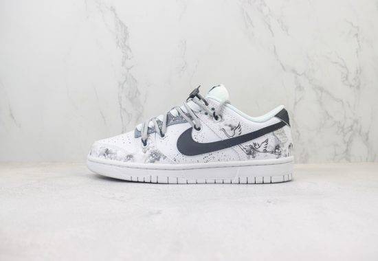 Nike SB Dunk Low 绑带解构 DIY定制 飞鹤 中国风 白黑 做旧 DD1503-109