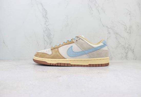 Nike SB Dunk Low 麂皮 休闲板鞋 卡其棕蓝 货号：HF0106-100