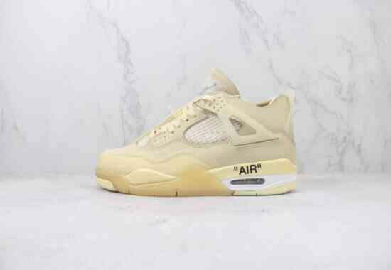 TNT Air Jordan AJ4 Retro Low OW 联名 黄 货号：CV9388-100