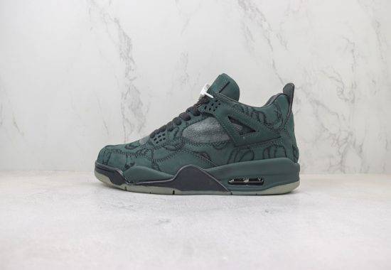 TNT Air Jordan AJ4 Retro x KAWS 暗绿色 货号: 930155-001