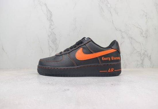 VLONE x Nike Air Force 1 Low 刺绣 低帮 鞋 黑橙 AA5360-001