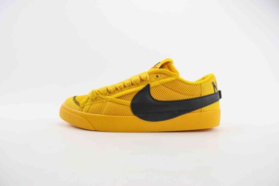 开拓者 大勾 网面 NK Blazer Low‘77 Jumbo 低帮休闲运动板鞋 黄黑 DQ1470-700