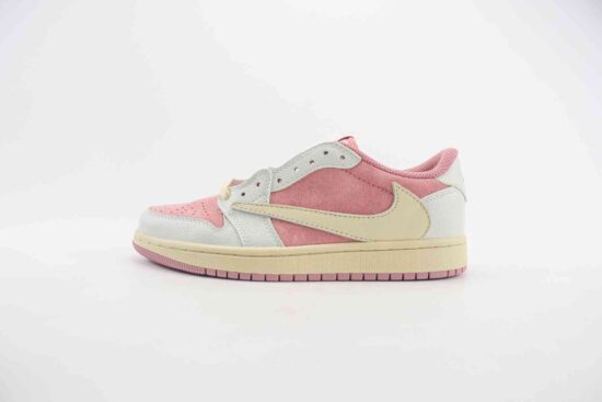 Travis Scott x Nike Air Jordan AJ1 Low x Louis Vuitton 联名桃粉白倒钩 DM7866 600