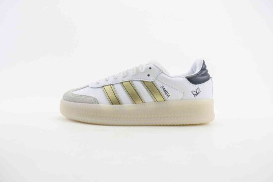 Adidas Samba XLG X SYM桑巴厚底德训风百搭休闲运动板鞋 生胶底 IH8643 蝴蝶鸳鸯 白黑金