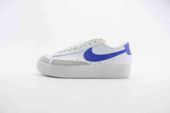 Nike Blazer MID‘77 增高厚底 开拓者校园 低帮休闲情侣板鞋 白深蓝 DJ0292-107