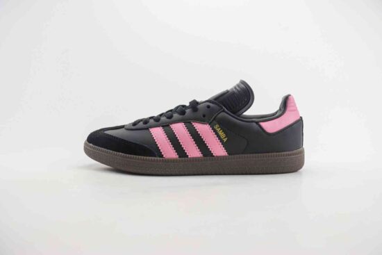 Adidas Originals Gazelle Indoor 三叶草休闲防滑耐磨低帮板鞋 黑粉 货号：IH8157
