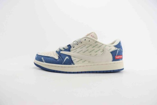 倒钩 supreme 联名 x Air Jordan AJ1 Low 低帮文化休闲板鞋 货号：LJ5188-001