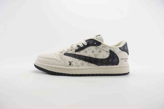 LV 联名 倒钩 Louis Vuitton x Air Jordan AJ1 Low 低帮文化休闲板鞋 货号：LX1988-600
