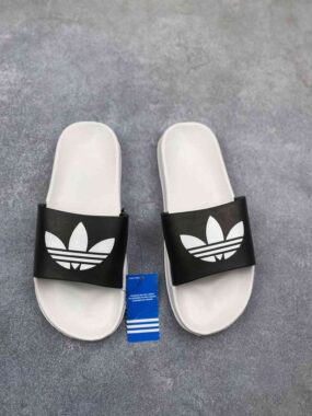 Adidas 三叶草 adiFOM adilette 包头拖鞋 黑白 HQ7218