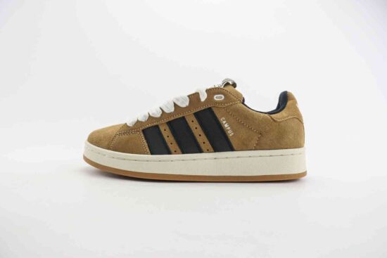 Adidas Campus 00s 复古潮流休闲面包鞋 棕黑翻毛皮 货号：IE2175