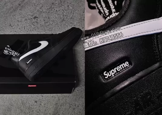 2025年秋季发售：Supreme x Nike Air Force 1低帮款“黑白”