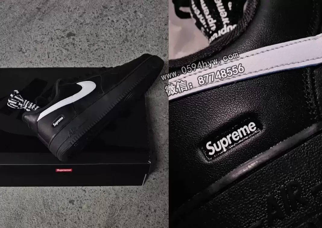 2025年秋季发售:Supreme x Nike Air Force 1低帮款“黑白”
