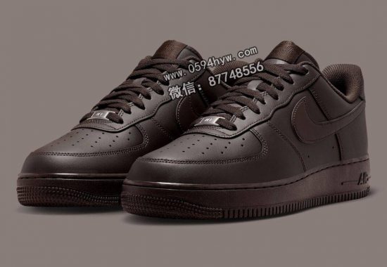 耐克AF1低帮全棕色高级皮革款式