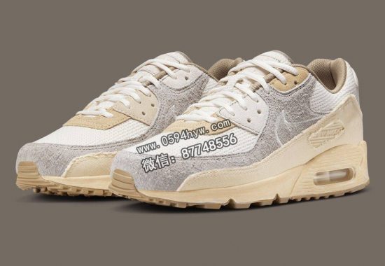耐克Air Max 90 PRM“粉象牙”以土灰中性色呈现