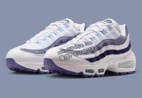 这款Air Max 95混合了靛蓝、海军蓝和淡蓝色调