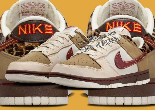 耐克Dunk Low“卡其豹纹”融合中性色调和动物印花